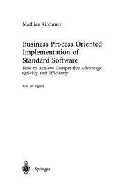 Front cover of Business Process Oriented Implementation of Standard Software by Mathias Kirchmer