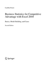 Cover of Business Statistics for Competitive Advantage with Excel 2010 by Cynthia Fraser