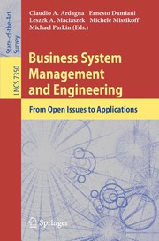 Front cover of Business System Management and Engineering by Claudio A. Ardagna