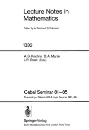 Front cover of Cabal Seminar 81-85 by Cabal Seminar (1981-1985 California Institute of Technology and University of California, Los Angeles)