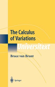 Cover of The calculus of variations by B. Van Brunt