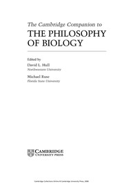 Front cover of The Cambridge companion to the philosophy of biology by David L. Hull