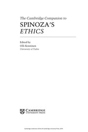 Front cover of The Cambridge companion to Spinoza's Ethics by Olli Koistinen