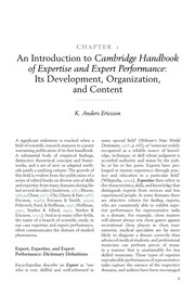 Front cover of The Cambridge handbook of expertise and expert performance by K. Anders Ericsson