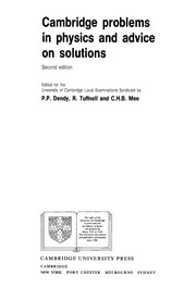Front cover of Cambridge problems in physics and advice on solutions by P. P. Dendy