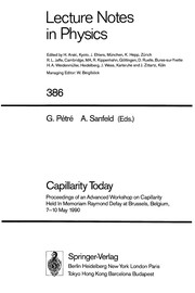 Front cover of Capillarity today by Advanced Workshop on Capillarity (1990 Brussels, Belgium)