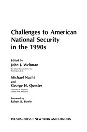 Front cover of Challenges to American National Security in the 1990s by John J. Weltman