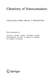 Front cover of Chemistry of Nanocontainers by Markus Albrecht