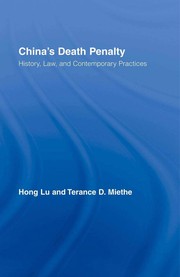 Front cover of China's death penalty by Hong Lu