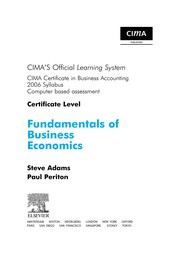 Front cover of Fundamentals of business economics by Steve Adams