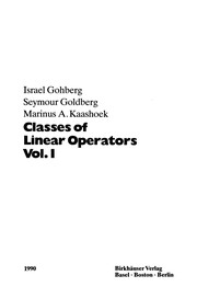 Cover of Classes of linear operators by Gohberg, I.