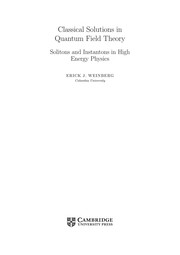 Cover of Classical solutions in quantum field theory by Erick J. Weinberg