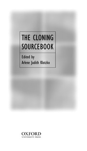 Cover of The cloning sourcebook by Arlene Judith Klotzko