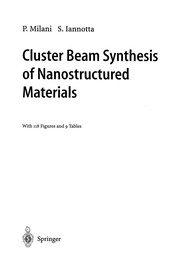 Front cover of Cluster Beam Synthesis of Nanostructured Materials by Paolo Milani