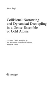 Front cover of Collisional Narrowing and Dynamical Decoupling in a Dense Ensemble of Cold Atoms by Yoav Sagi