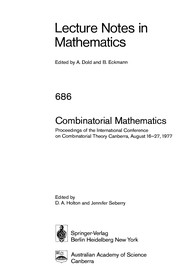 Front cover of Combinatorial mathematics by International Conference on Combinatorial Theory (1977 Canberra, A.C.T.)
