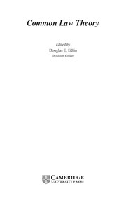 Cover of Common law theory by Douglas E. Edlin