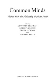 Cover of COMMON MINDS: THEMES FROM THE PHILOSOPHY OF PHILIP PETTIT; ED. BY MICHAEL SMITH by Geoffrey Brennan