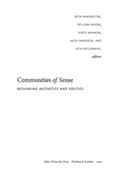 Front cover of Communities of sense by Beth Hinderliter
