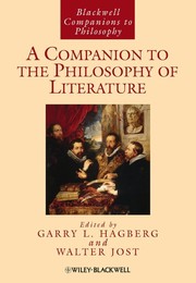 Front cover of A companion to the philosophy of literature by Garry Hagberg