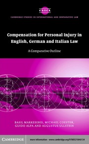 Cover of Compensation for personal injury in English, German and Italian law by B. S. Markesinis