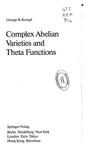 Cover of Complex abelian varieties and theta functions by George Kempf