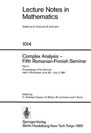 Cover of Complex Analysis Romanian Finnish Se by A. Dold