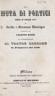 Front cover of La muta di Portici by Eugène Scribe