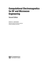 Cover of Computational electromagnetics for RF and microwave engineering by David B. Davidson