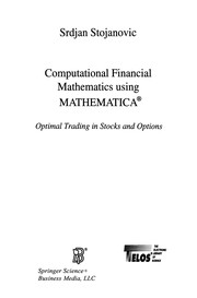 Cover of Computational Financial Mathematics Using Mathematica by Sraejan Stojanovic
