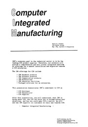 Cover of Computer Integrated Manufacturing by I. Burhan Turksen