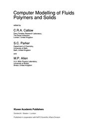 Front cover of Computer Modelling of Fluids Polymers and Solids by C. R. A. Catlow
