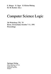 Cover of Computer science logic by Egon Borger