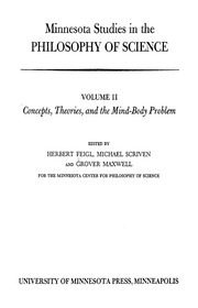 Front cover of Concepts, theories, and the mind-body problem by Michael Scriven
