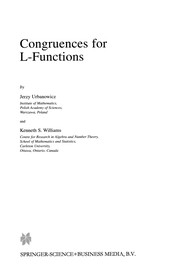 Cover of Congruences for L-Functions by Jerzy Urbanowicz