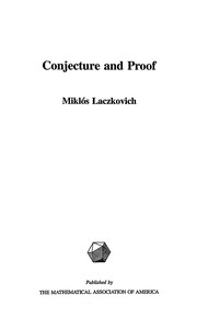 Cover of Conjecture and proof by Miklos Laczkovich