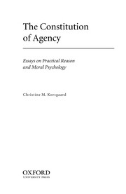 Front cover of The constitution of agency by Christine M. Korsgaard