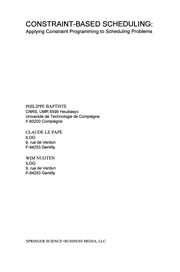 Cover of Constraint-Based Scheduling by Philippe Baptiste