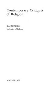 Front cover of Contemporary critiques of religion by Kai Nielsen