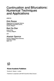 Cover of Continuation and Bifurcations: Numerical Techniques and Applications by Dirk Roose