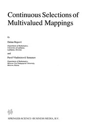 Cover of Continuous Selections of Multivalued Mappings by Dušan Repovš