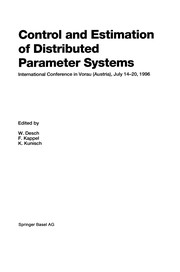 Cover of Control and estimation of distributed parameter systems by W. Desch