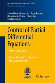 Front cover of Control of Partial Differential Equations by Fatiha Alabau-Boussouira