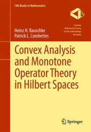Cover of Convex Analysis and Monotone Operator Theory in Hilbert Spaces by Heinz H. Bauschke