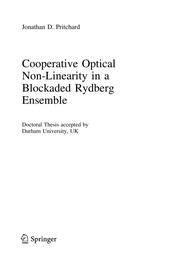 Cover of Cooperative Optical Non-Linearity in a Blockaded Rydberg Ensemble by Jonathan D. Pritchard