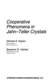 Front cover of Cooperative Phenomena in Jahn--Teller Crystals by Michael D. Kaplan