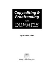 Cover of Copyediting & proofreading for dummies by Suzanne Gilad