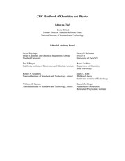 Cover of CRC Handbook of Chemistry and Physics, 89th Edition (CRC Handbook of Chemistry & Physics) by David R. Lide
