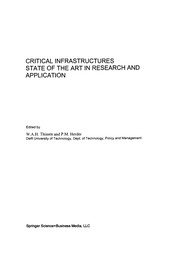 Front cover of Critical Infrastructures State of the Art in Research and Application by W. A. H. Thissen