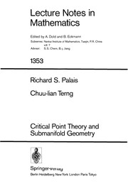 Front cover of Critical point theory and submanifold geometry by Richard S. Palais